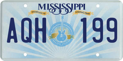 MS license plate AQH199