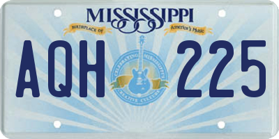 MS license plate AQH225