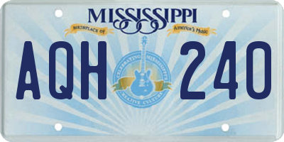 MS license plate AQH240