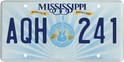 MS license plate AQH241