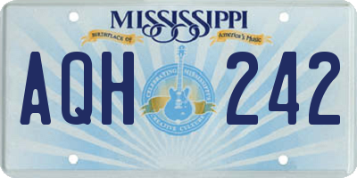 MS license plate AQH242