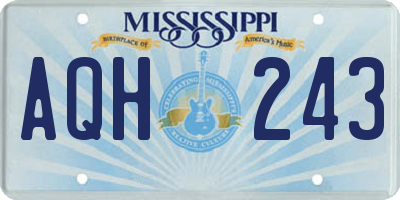 MS license plate AQH243