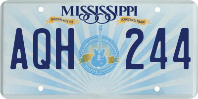 MS license plate AQH244