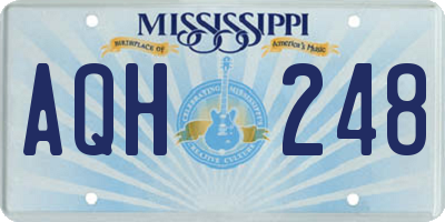 MS license plate AQH248