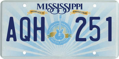 MS license plate AQH251