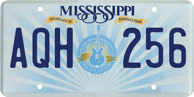 MS license plate AQH256
