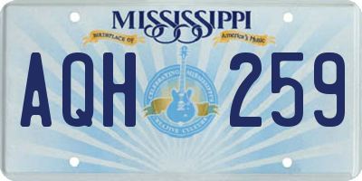 MS license plate AQH259