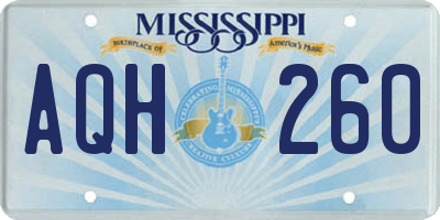 MS license plate AQH260