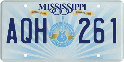 MS license plate AQH261
