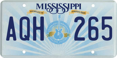 MS license plate AQH265