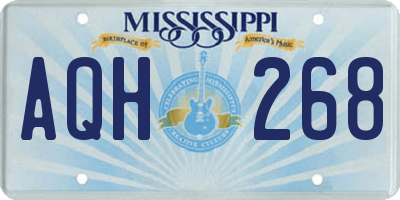 MS license plate AQH268