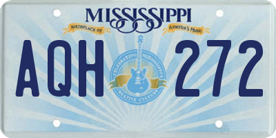 MS license plate AQH272
