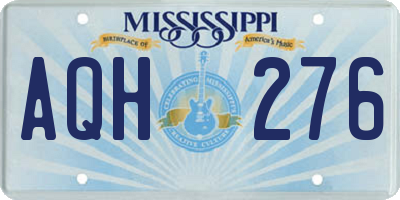 MS license plate AQH276