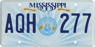 MS license plate AQH277