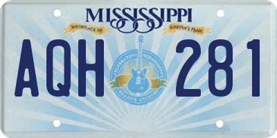 MS license plate AQH281