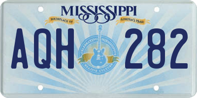 MS license plate AQH282