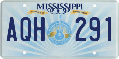 MS license plate AQH291