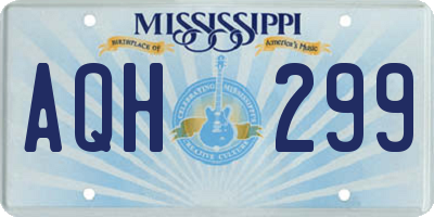 MS license plate AQH299