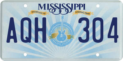 MS license plate AQH304