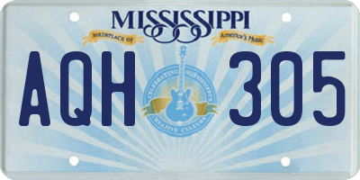 MS license plate AQH305