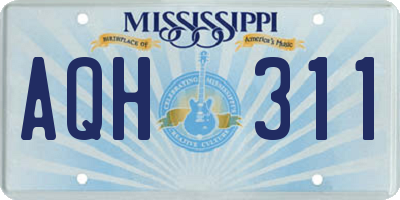 MS license plate AQH311