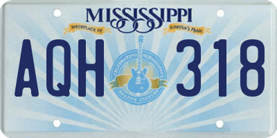 MS license plate AQH318