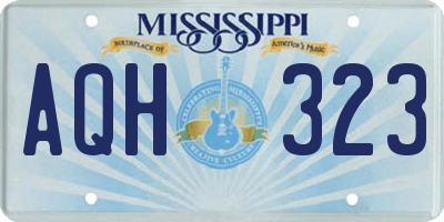 MS license plate AQH323
