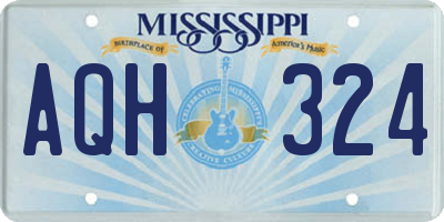 MS license plate AQH324
