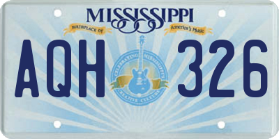 MS license plate AQH326