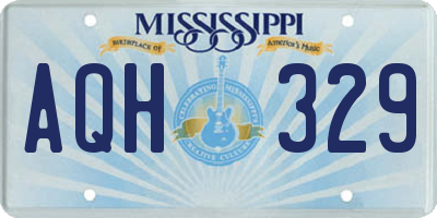 MS license plate AQH329