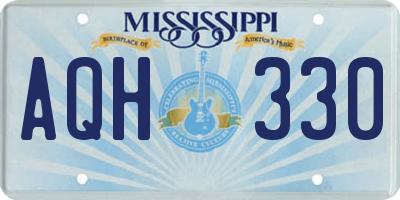 MS license plate AQH330