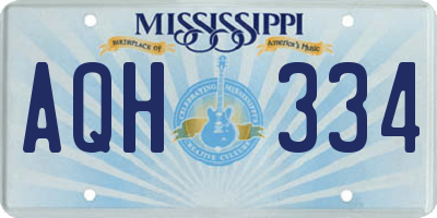 MS license plate AQH334