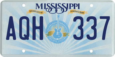MS license plate AQH337