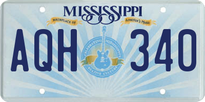 MS license plate AQH340