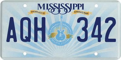 MS license plate AQH342