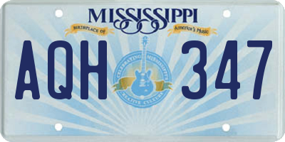 MS license plate AQH347