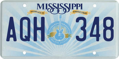 MS license plate AQH348