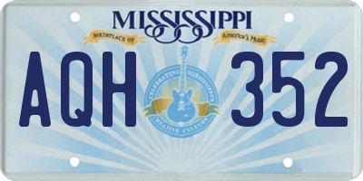 MS license plate AQH352