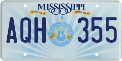 MS license plate AQH355