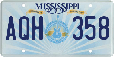 MS license plate AQH358