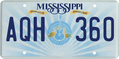 MS license plate AQH360