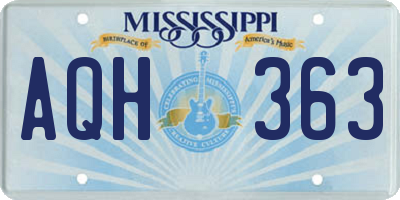 MS license plate AQH363