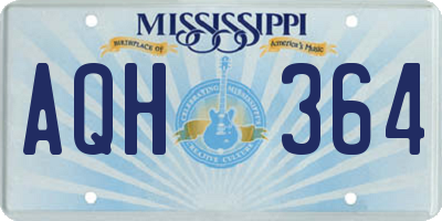 MS license plate AQH364