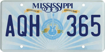 MS license plate AQH365
