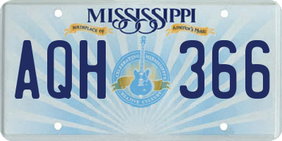 MS license plate AQH366