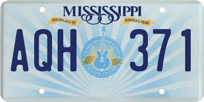 MS license plate AQH371