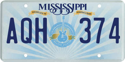MS license plate AQH374