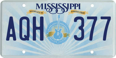 MS license plate AQH377