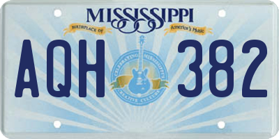 MS license plate AQH382