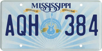 MS license plate AQH384